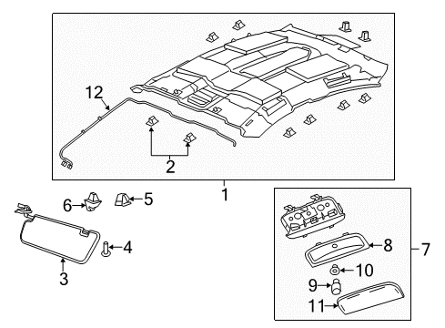 2012 Chevy Caprice Interior Trim - Roof Diagram