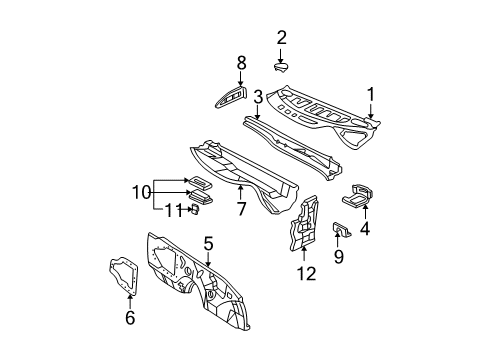 1994 Chevy Camaro Cowl Top Panel Diagram for 10292598