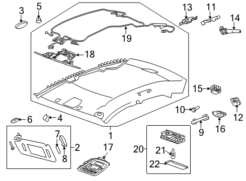 2014 Cadillac CTS Grip Handle, Titanium, Rear Passenger Side Diagram for 20864480