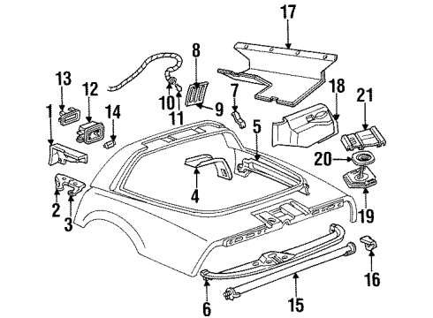 1989 Chevy Corvette Rear Speaker Diagram for 16177769