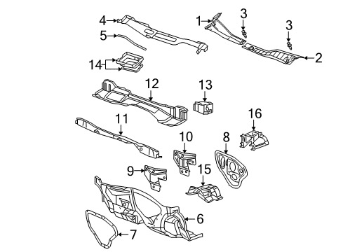 2007 Pontiac Grand Prix Cowl Diagram