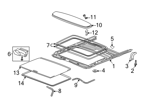 2009 Hummer H2 Sunroof  Diagram 1 - Thumbnail