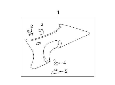2011 Cadillac DTS Interior Trim - Quarter Panels Diagram