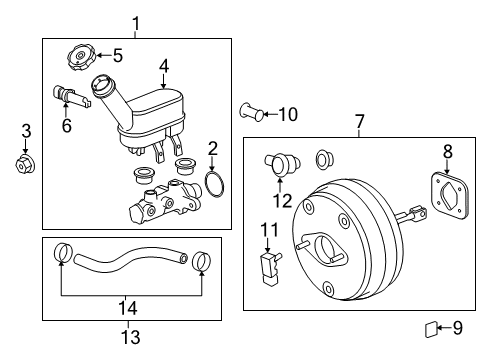 2012 GMC Acadia Dash Panel Components Diagram