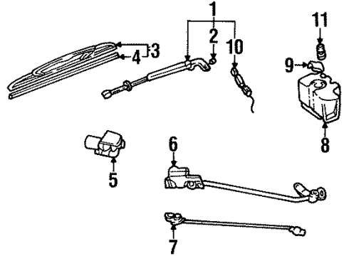 1994 Oldsmobile Silhouette Rear Wiper Components Diagram