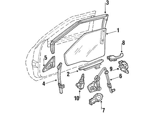 1987 Pontiac Bonneville Lock, Front Passenger Side Diagram for 16608222