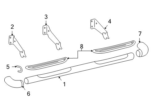 2001 GMC Jimmy Exterior Trim - Pillars, Rocker & Floor Diagram 1 - Thumbnail
