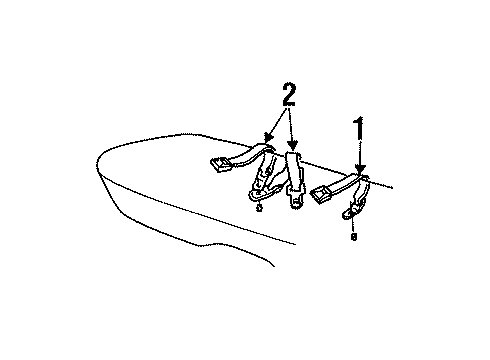 1986 Buick Century Center Belt Assembly Diagram for 12331236