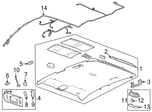 2023 GMC Canyon Dome Lamp, Jet Black Diagram for 42654417