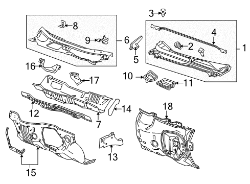 2017 Chevy Equinox Cowl Diagram