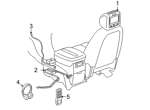2010 Cadillac Escalade DVD Unit, Passenger Side Diagram for 22840151