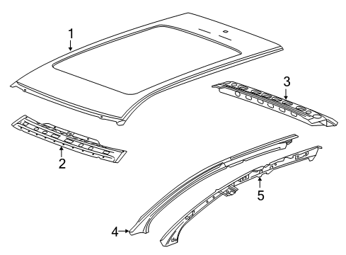 2019 Cadillac XT5 Roof & Components Diagram 1 - Thumbnail