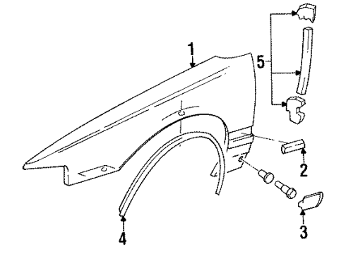1993 Chevy Caprice Nameplate, Front Diagram for 10220508