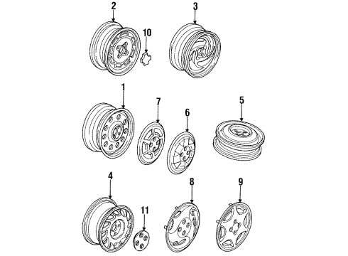 1994 Saturn SL2 Wheels Diagram