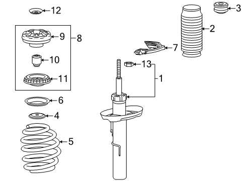 2012 Buick LaCrosse Struts & Components - Front Diagram