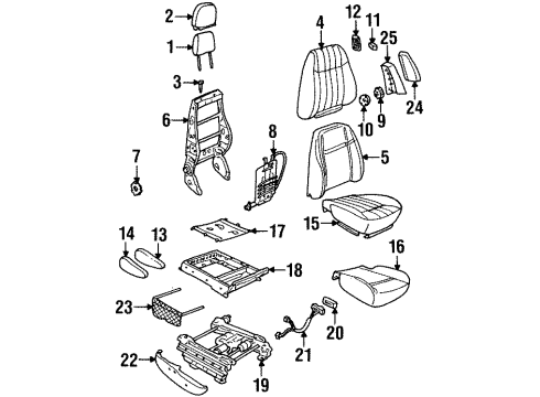 2004 Oldsmobile Silhouette Front Seat Components Diagram 1 - Thumbnail