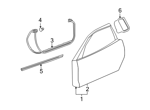 2008 Chevy Corvette Door & Components Diagram