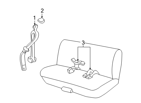 2005 Pontiac Montana Rear Seat Belts Diagram 1 - Thumbnail