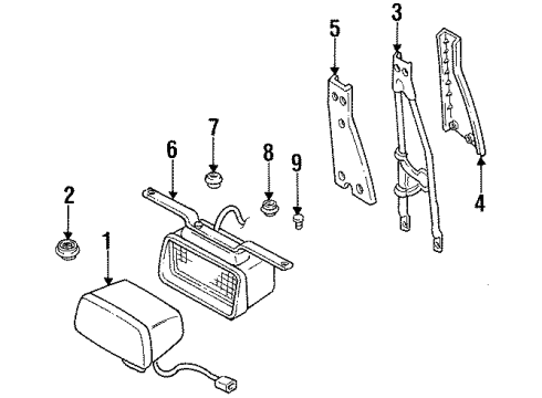 1998 Chevy Tracker Stop Lamp Hole Plug Diagram for 96057704