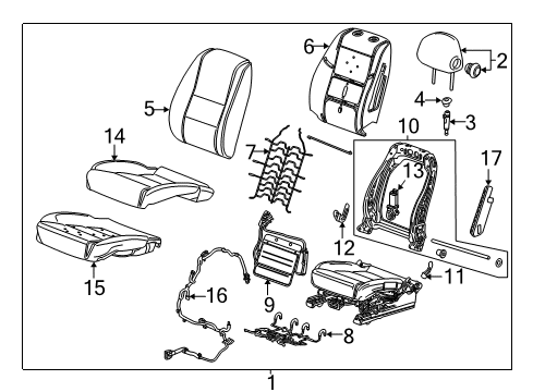 2020 Chevy Impala Driver Seat Components Diagram