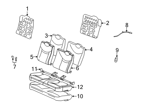 2003 Saturn Ion Rear Seat Components Diagram 1 - Thumbnail