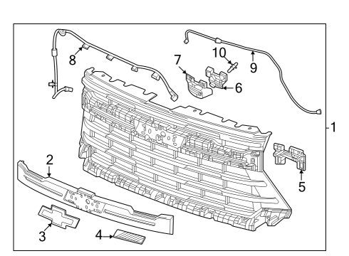 2024 Chevy Silverado 3500 HD Emblem Diagram for 84778908