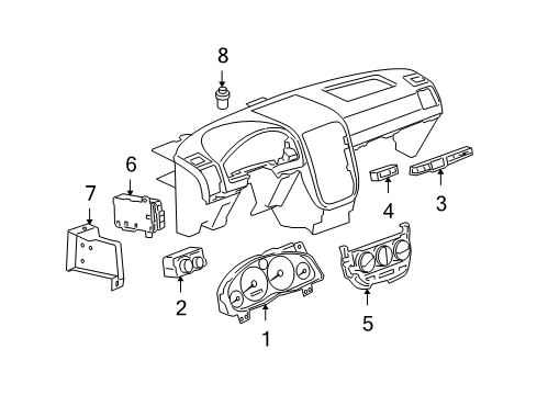 2008 Chevy Uplander A/C & Heater Control Units Diagram