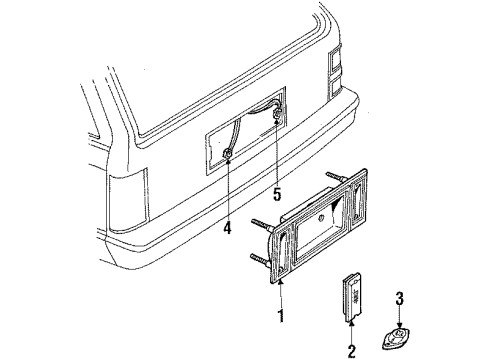 1986 Chevy Celebrity Lamp Housing Diagram for 16500621