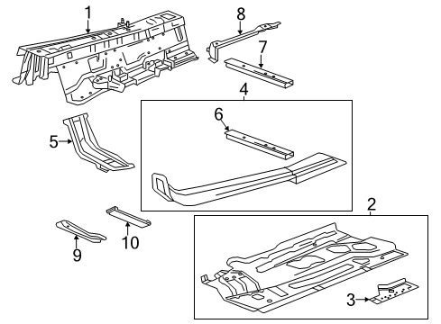 2017 Cadillac CT6 Front Floor Pan, Driver Side Diagram for 23374931
