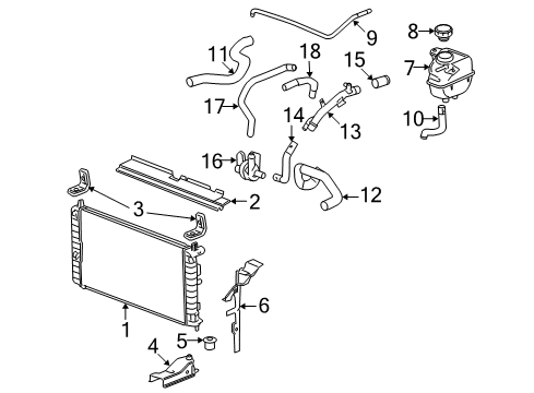 2008 Saturn Aura Radiator & Components Diagram 2 - Thumbnail