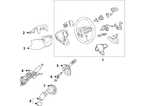 2021 Buick Envision Upper Shroud, Black Diagram for 84969253