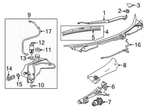 2021 Chevy Corvette Washer Reservoir Diagram for 84557041