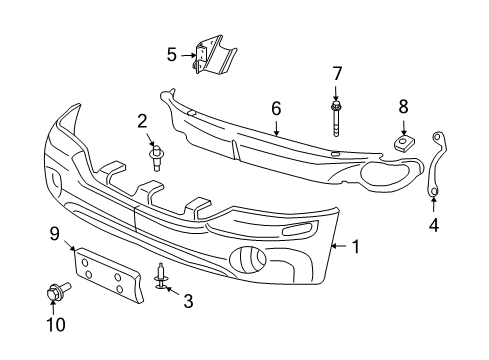 2007 Buick Rainier Front Bumper Diagram