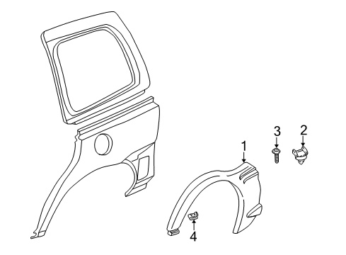 2002 Pontiac Montana Exterior Trim - Side Panel Diagram 2 - Thumbnail
