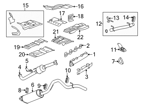 2007 GMC Savana 3500 Catalytic Converter, Driver Side Diagram for 19418963