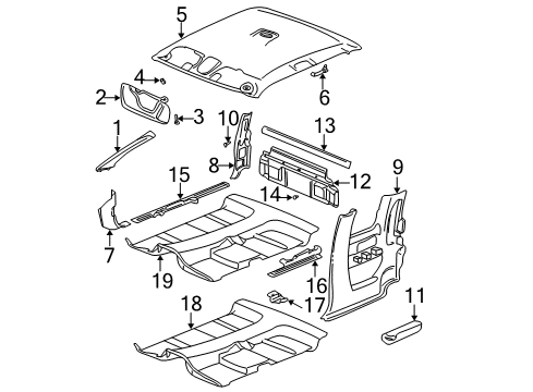 2000 Chevy Silverado 1500 Interior Trim - Cab Diagram 3 - Thumbnail