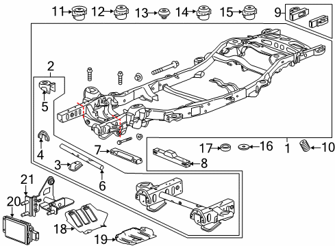 2017 Cadillac Escalade Frame & Components Diagram 1 - Thumbnail