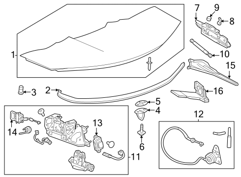 2023 Chevy Corvette Hinge Bolt, Rear Diagram for 11546844