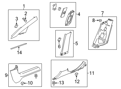 2017 Buick Verano Interior Trim - Pillars, Rocker & Floor Diagram