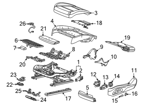 2020 Cadillac CT5 Memory Switch, Front Driver Side Diagram for 84731244
