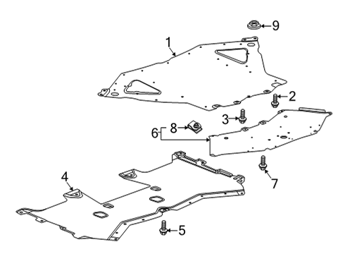 2020 Chevy Corvette Splash Shields Diagram 3 - Thumbnail