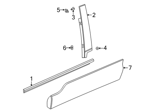 2024 Chevy Trailblazer Exterior Trim - Front Door Diagram