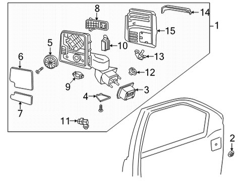 2020 GMC Sierra 2500 HD Mirror Assembly, Black, Rear Passenger Side Diagram for 84944540