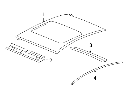 2006 Buick Lucerne Roof & Components, Exterior Trim Diagram