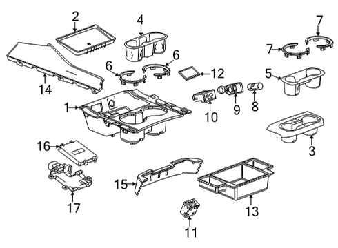 2023 Chevy Suburban Mat, Black Diagram for 84555398