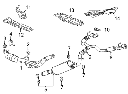 2022 GMC Yukon XL Exhaust Components Diagram 1 - Thumbnail