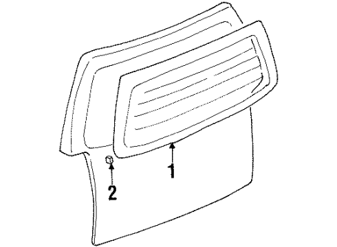 2000 Oldsmobile Silhouette Lift Gate - Glass & Hardware Diagram