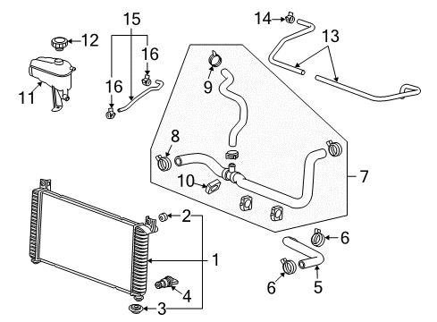 2019 Chevy Silverado 1500 Reservoir Cap Diagram for 13502354