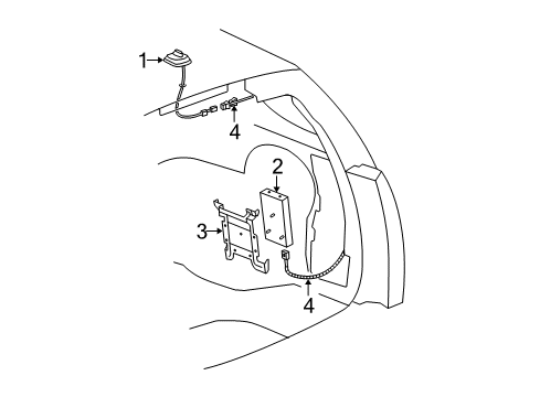 2007 Cadillac SRX Antenna & Radio Diagram 1 - Thumbnail