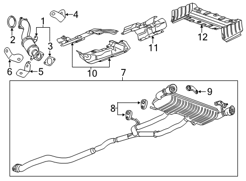 2018 Chevy Camaro Converter & Pipe Lower Bracket Diagram for 25203351